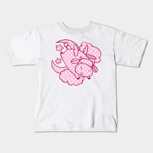 Pink Polk-a-dot Angel Cow Kids T-Shirt